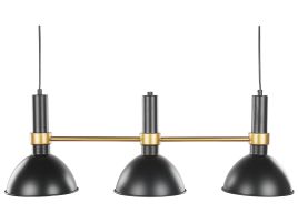 3 Light Pendant Lamp Black and Gold BELES