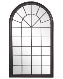Metal Window Wall Mirror 77x130cm Black