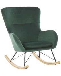 Velvet Rocking Chair Dark Green ELLAN