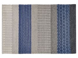 Wool Area Rug 160x230cm Blue and Grey