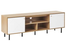 TV Stand Light Wood with White PALMER
