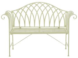 Metal Garden Bench 130 cm Light Green MILAZZO