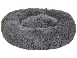 Faux Fur Pet Bed ø 80 cm Dark Grey KULU