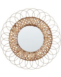 Water Hyacinth Wall Mirror 67cm Natural