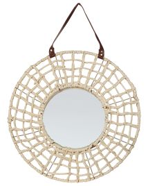 Woven Round Wall Mirror 60cm Natural