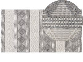 Wool Area Rug 80x150cm Beige and Grey