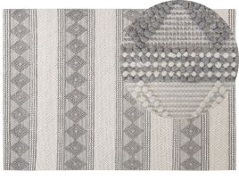 Wool Area Rug 160x230cm Beige and Grey