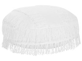 Cotton Floor Cushion ⌀ 50 cm White OULAD