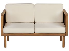 2 Seater Acacia Wood Garden Sofa Light  BARATTI