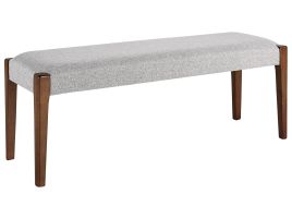 Cushioned Dining Bench Dark Wood with Grey ELYRIA