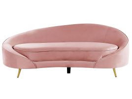 RAVAS Velvet 3 Seater Sofa - Pink