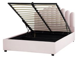 Velvet EU Double Size Ottoman Bed Pink VINCENNES