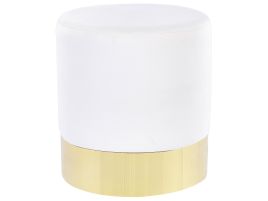Velvet Pouffe White SOPHIA