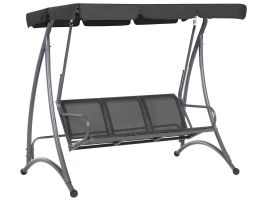 3 Seater Garden Swing Black BOGART