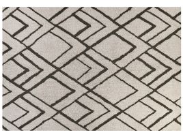 Shaggy Cotton Area Rug 160x230cm Off - White and Green