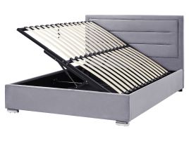 Velvet EU King Size Ottoman Bed Dark Grey ROUEN