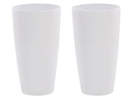 Set of 2 Plant Pots ⌀ 32 cm White TSERIA