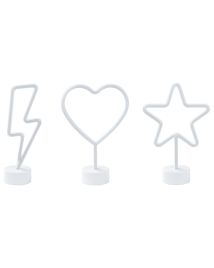Set of 3 Neon LED Signs Multicolour FLORETTA