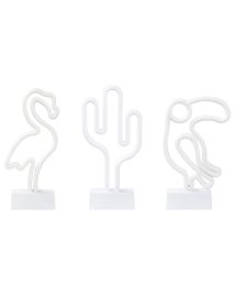 Set of 3 Neon LED Signs Multicolour MABEL
