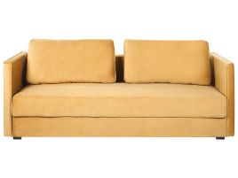 Velvet Sofa Bed with Storage Yellow EKSJO