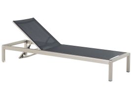 Aluminium Reclining Sun Lounger Black FOSSATO