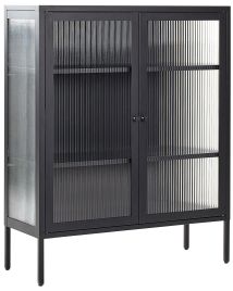Steel Display Cabinet Black LERRYN