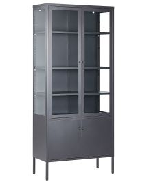 Steel Display Cabinet Black OXTED