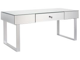 Mirrored Coffee Table with Drawer Silver NESLE