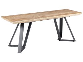 Dining Bench Light Wood and Black UPTON