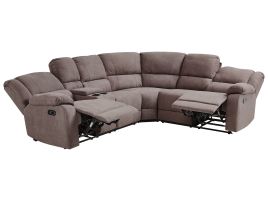 ALVAST Fabric Corner Sofa - L Shaped - Right Hand Facing - Brown