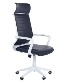 Faux Leather Swivel Office Chair Black LEADER