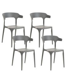 Set of 4 Dining Chairs Grey GUBBIO