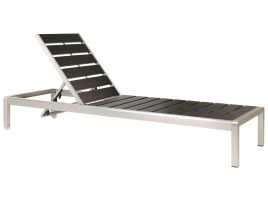 Aluminium Reclining Sun Lounger Black NARDO