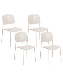 Set of 4 Dining Chairs Beige ASTORIA