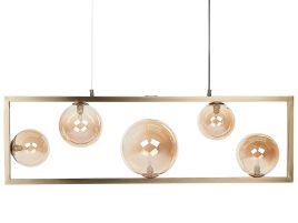 Metal 5 Light Pendant Lamp Brass GEEHI