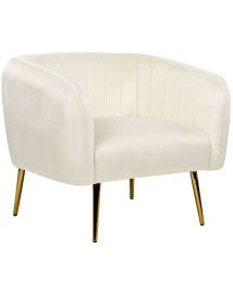 Velvet Armchair Cream Beige LACONIA