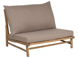 Bamboo Chair Light Wood and Taupe TODI