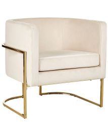 Velvet Armchair Beige SIRKKA