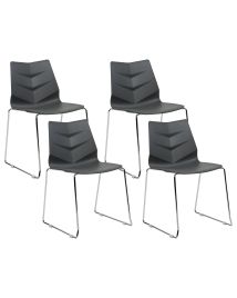 Set of 4 Dining Chairs Dark Grey HARTLEY