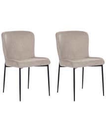 Set of 2 Fabric Chairs Taupe ADA