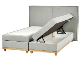 Fabric EU King Divan Bed Light Grey DYNASTY