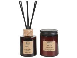 Soy Wax Candle and Reed Diffuser Scented Set Amber