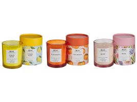 3 Soy Wax Scented Candles Rose / Persimmon / Lemon Balm