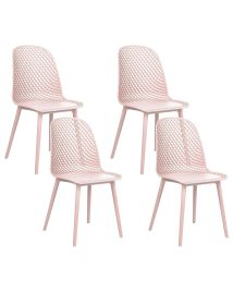 Set of 4 Dining Chairs Pink EMORY