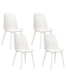 Set of 4 Dining Chairs White EMORY