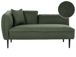Left Hand Boucle Chaise Lounge Dark Green CHEVANNES