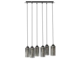 6 Light Glass Pendant Lamp Grey PURIRI