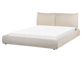 Fabric EU King Size Bed Beige VINAY