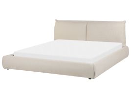 Fabric EU Super King Size Bed Beige VINAY