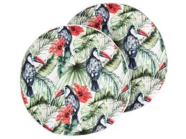 Set of 2 Outdoor Cushions Toucan Pattern âŒ€ 40 cm Multicolour MALLARE